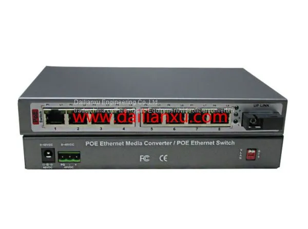 8channels POE Fast Ethernet Fiber Media Converter POE Ethernet Fiber Switch