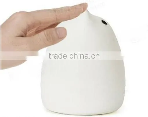 Rechargeable Color Changeable Silicone LED Sensitive Tap Control Night Light for Home photo-3