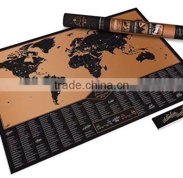 CT-748 New Travel Gift of World Map for Creative Poster Present Black Map photo-2