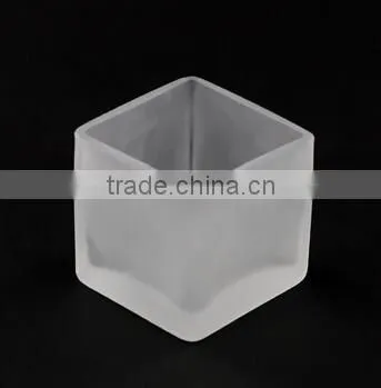 Tealight Frosted Glass Cup/Jar Half Clear Votive Candle Holder/Candlestick photo-2