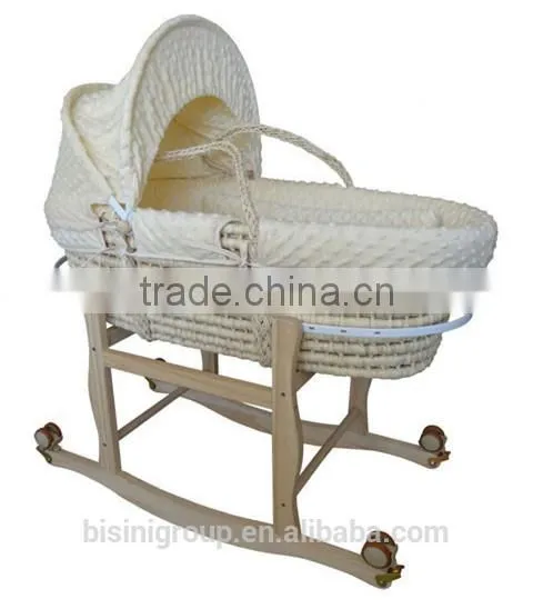 Portable Handheld Baby Crib Bedding Set The Straw Baby Cot With Wheels Cradle Bed photo-2