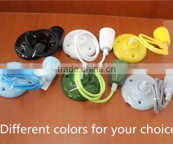 Modern Ceramic Porcelain Ceiling Rose Pendant Lamp Holder E27 photo-6