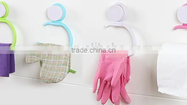Vacuum Suction Cup Kitchen and Bathroom Plastic Shelf/holder/Towel Rack/roll Tissue Stand photo-3