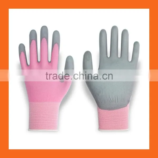 18 Gauge Ultra Lite Black Polyurethane Coated Gloves,Blue Nylon Working PU Gloves,Safety PU Palm Fit Gloves photo-4