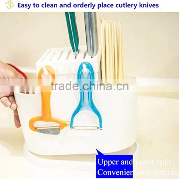 Non-toxic Plastic Kitchen Utensils /tool Holder Flatware Organizer , Tableware Tool Storage Rack photo-5
