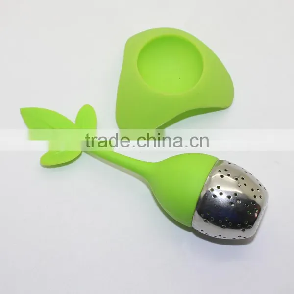 Food Grade Silicone Loose Leaf Tea Infuser,silicone Tea Filter,silicone Tea Strainer With Stainless Steel Ball photo-3