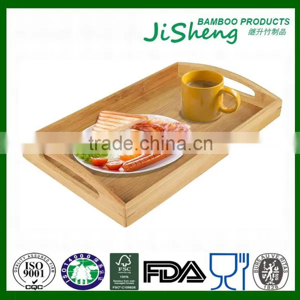 Cheap Bamboo Wooden Food Serving Tray, Serving Tray and Bamboo Tray With Handles photo-2