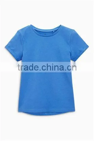 2017 Hot Sales Children Girls O-neck Short Sleeve T-shirt Pure Color photo-4