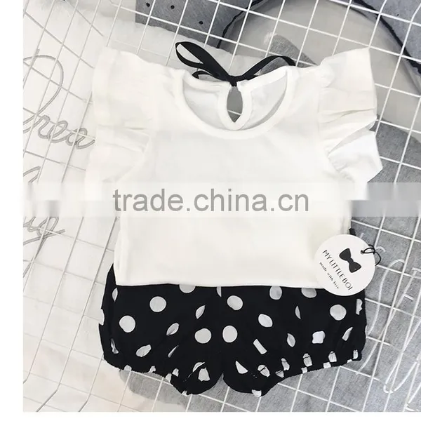 0-6 Years 2017 Wholesale Cotton Summer Sleeves Bow Baby Girls Blouses (pick Size Color) photo-5