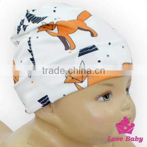 Wholesale Lovely St. Patrick's Item Green Cap Pattern Printed Organic Cotton Baby Beanie Hat photo-2