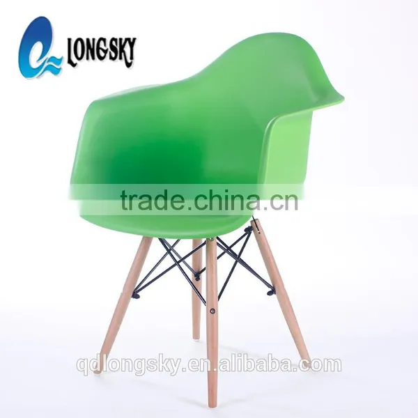 LS-4012 Italian Design TATAMI Plastic Leisure Chairs With Arms and Wood Legs photo-4