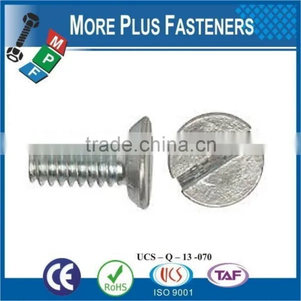 Made in Taiwan Slotted Crossed Hexagon Socket Drive Undercut Flat Head or Button Head Zinc Finish Steel Machine Screw photo-2