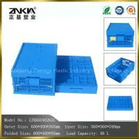 Plastic Folding Mesh Style Crate With Attached Lid