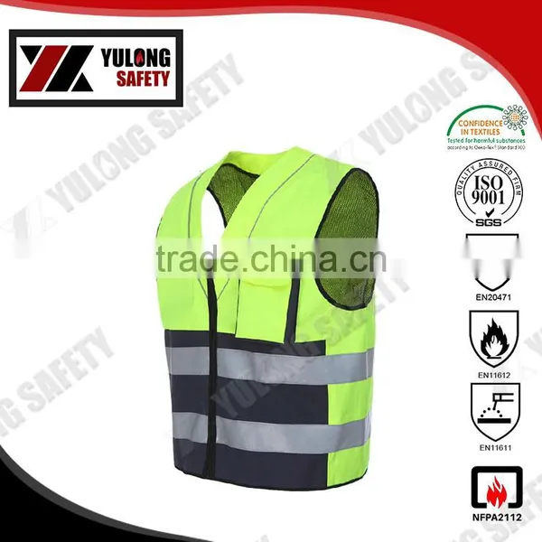 Security Roadway Yellow 3M Reflective Safety Cheap High Vis Vests for Cleaner photo-4