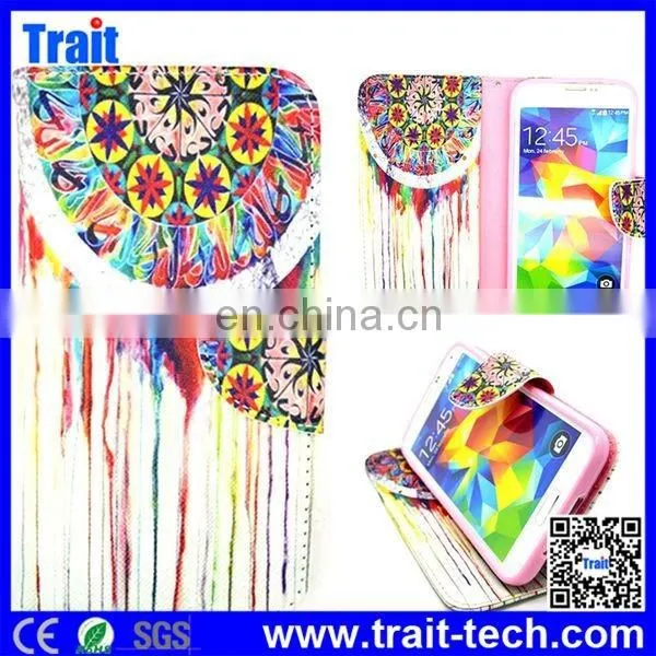 Flower Design Wallet Style With Card Slot Flip PU Leather Case for Samsung Galaxy S5 I9600 G900 (Flowers) photo-3