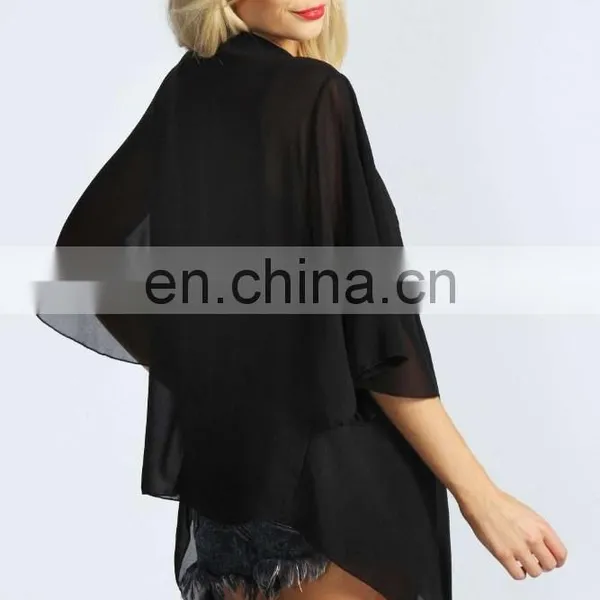 WATERFALL CHIFFON KIMONO Latest Beach Kimono Soft Polyester Fabric Embroidered Kimono photo-2