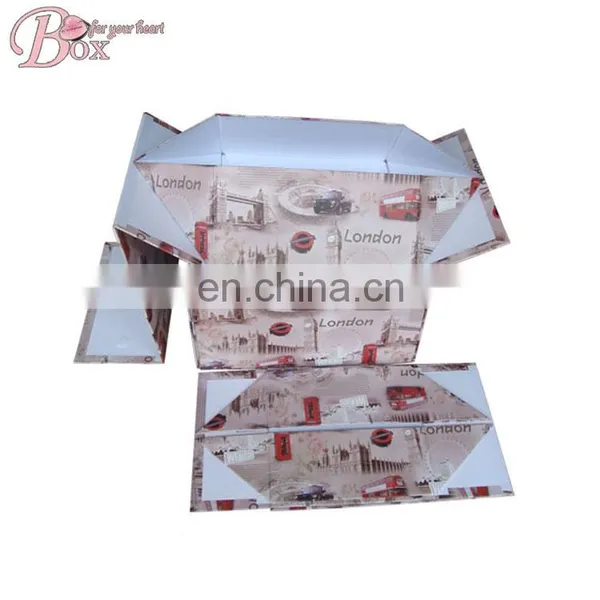 Hot Sale Cardboard Flower Clothing Storage Box Folded Paper Floded Hat Box photo-5