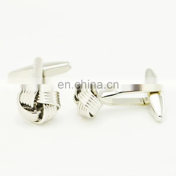 Gold Plated Fashion Design Men Silver Knot Cufflinks photo-4