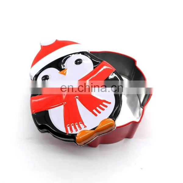 Cute Penguin Shaped Irregular Chirstmas Gift Packing Metal Tin Box photo-5