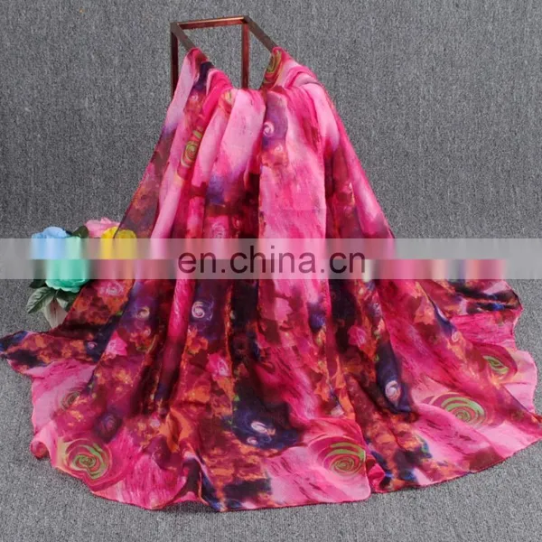 Fashionable Custom Printed Cheap Stock Wholesale Voile Scarf photo-2
