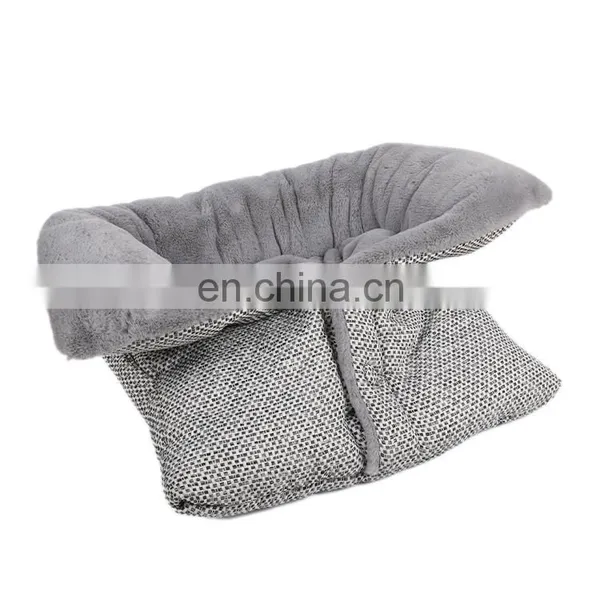 New Style Soft Plush Warm Round Comfy Fluffy Couch Foldable Detachable Dog House Pet Bed photo-2