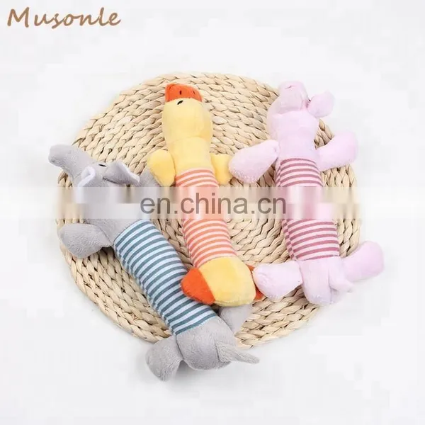Duck Pig Elephant Pattern Floppy Dog Squeaky Chew Plush Pet Toy photo-6