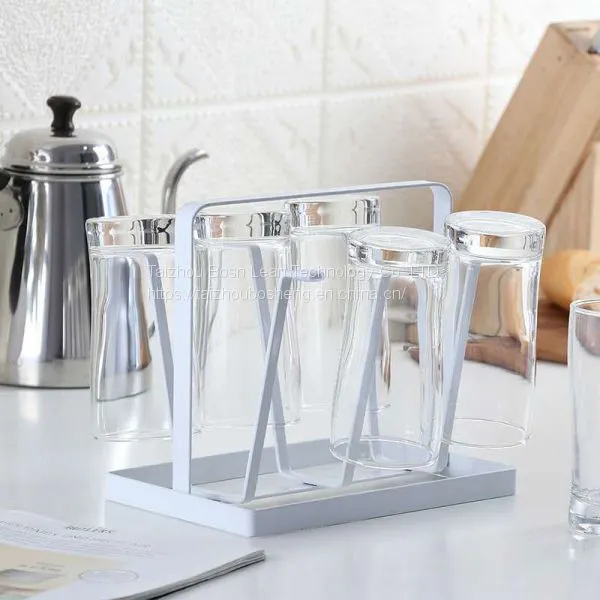 New Iron Metal Craft Japanese Upside-down Cup Drain Rack Glass Hanger Shelf Container Cup Drying Holder Kitchen Accessories photo-3