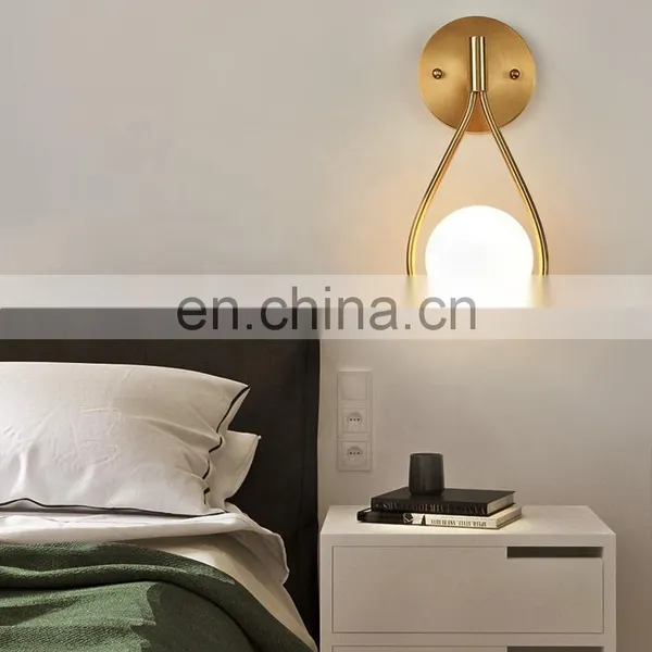 Modern Luxury Copper Wall Lamp Light Creative Glass Wall Scones photo-4