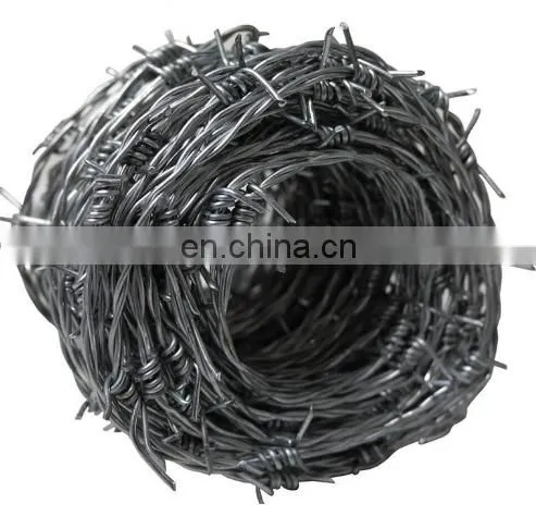 Barbed Wire Galvanized/pvc Coated Barbed Roll With Handle or Wooden Spool Barbedwire Fence Double Twisted Galvanized Barbed photo-2