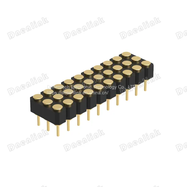 Dnenlink 2.54mm Pitch Triple RowH2.5mm Plane Contact Straight Female Header DIP Type PogoPin Header photo-2