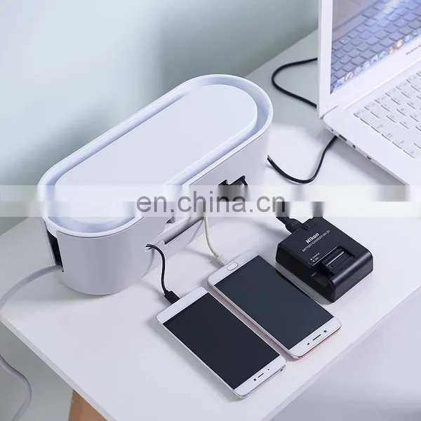 Cable Organizer Storage Box ABS Plastic Socket Organizer With Lid Plastic Cable Organizer Box photo-5