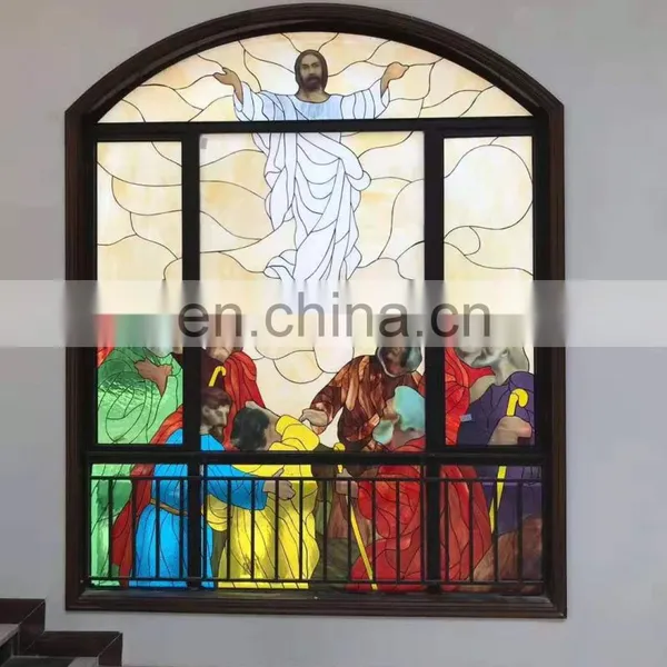 Custom Texture Architectural Church Windows Transparent Tiffany Stained Glass Panels Wholesale Decoration Art Glass photo-5