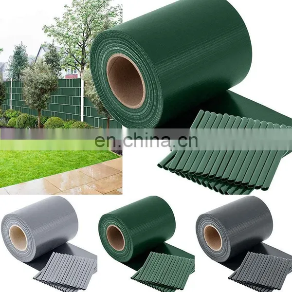 Dark grey 100% polyester material pvc weave strip garden screen fence tarpaulin fabric privacy fences roll