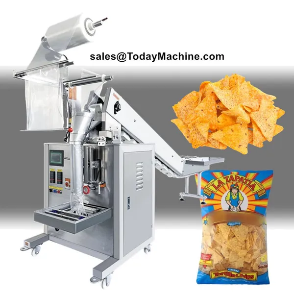Chain Bucket Type Manual Filling Cake Corn Puffs Snacks Bag Packing Machine photo-5