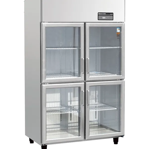 Stainless Steel American Style Upright Glass Door Chiller for Beverage Storage