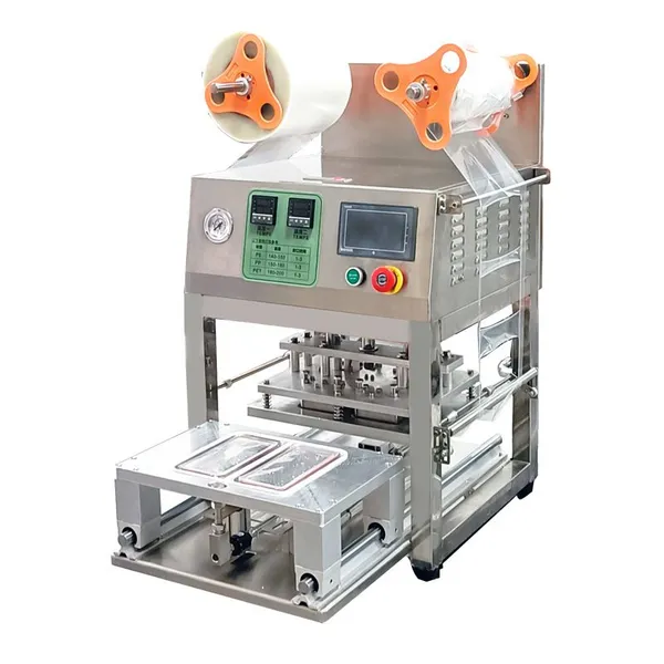 Custom Automatic Sealing Machine for Plastic Paper Yogurt Cups Cake Boxes and Food Takeout Containers Milk Tea photo-2