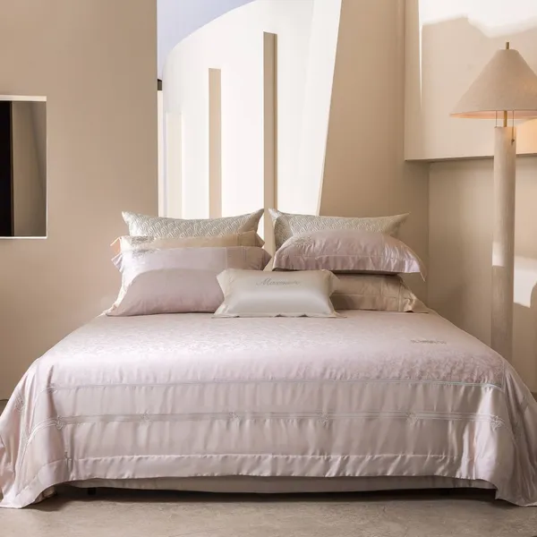 100S High Count Woven Egyptian Cotton Bedding Set, Anti‑Fade 4 Pieces Duvet Cover Set for Home Bedroom
