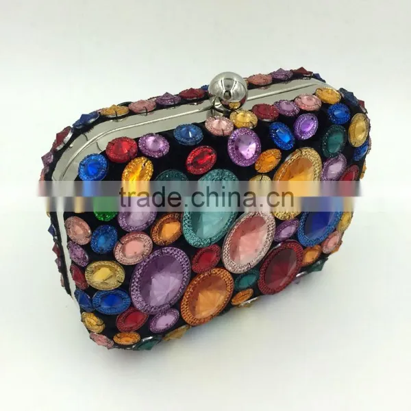 Hot Sale Colorfull Rhinestone Clutch Bag Have Stock photo-3