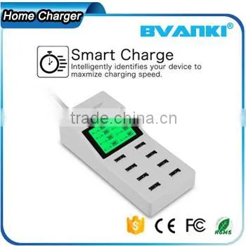New Products 2016 8 Port USB Wall Charger LED Display Screen AC Socket USB Travel Charger for IPhone Cell Phone Tablet Camera