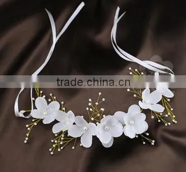 The Bride Headdress Flower Handmade Pearl Wedding Headdress Flower Hair Band photo-2