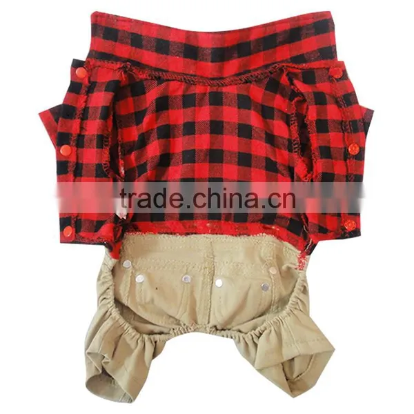 Windmills of England Wool Plaid Romper Dog Clothes photo-3