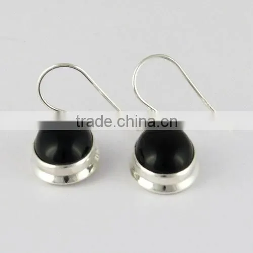 Stylish !! Black Onyx Silver Earring, Wholesale Silver Jewelry, Gemstone Silver Jewelry photo-2