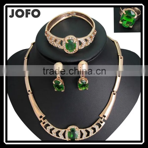 2016 Big Fashion Korean Glod Jewelry Set And Wedding Crystal Jewelry Set
