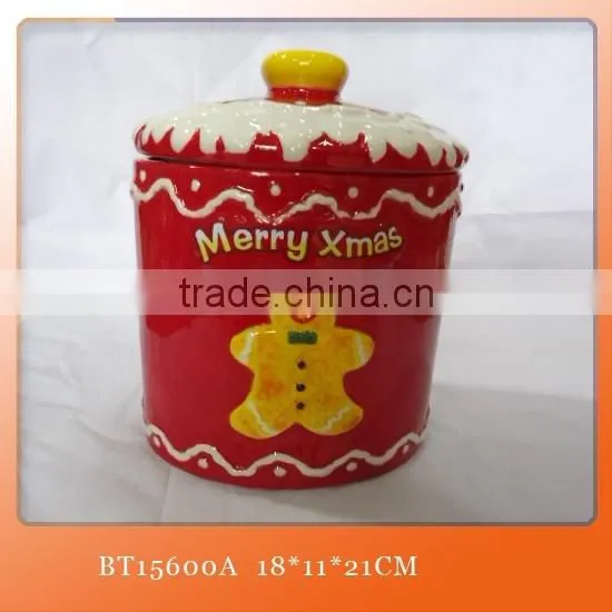 Christmas Kitchenware Tree Shaped Ceramic Novelty Cookie Jar