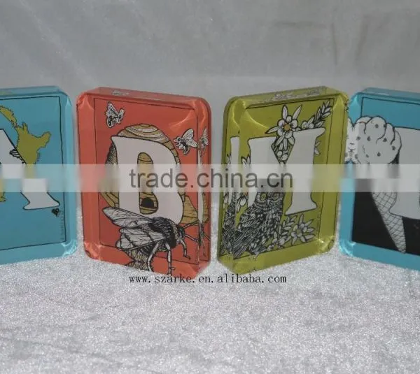 Acrylic Paperweight,acrylic Solid Alphabet Display Block With Back Printed Paper Sticker photo-2