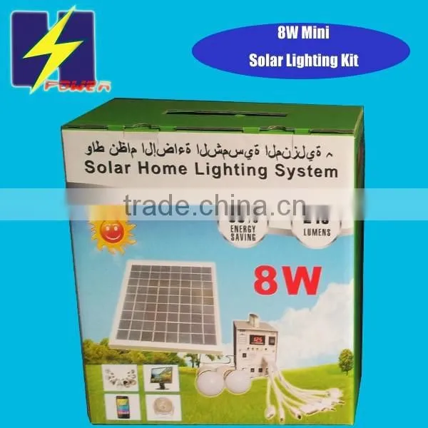 8W Solar House Kits 8W Solar Panel 2W LED 4AH Battery Work With USB Fan,LED,mobile Phone Charging Quality Choice photo-4
