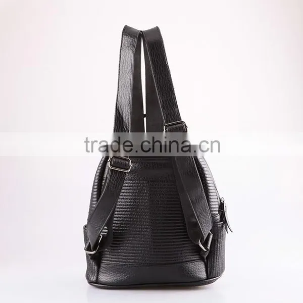 4785-china Wholesale Women Black PU Quillting Backpack photo-3