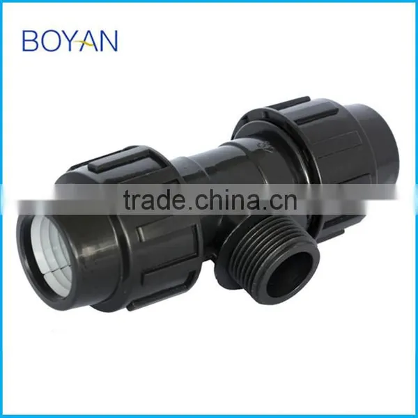 Drainage Products Plastic Pipe Fitting Black pp Compression Male Tee photo-2