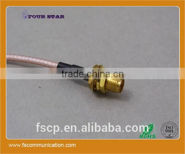 RG316 Cable Assembly With SMA Male Right Angle Crimp to SMA Female Bulkhead Crimp Connectors photo-3