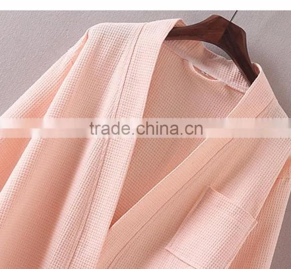 New 2016 Plus Size Waffle Cotton Male Bathrobes Men Pajamas With Belt Mat Braid Elegant Bathroom Spa Men Robe photo-5